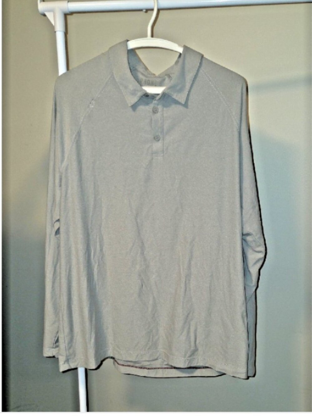 Rhône Performance Long Sleeve Polo XL Gray Athletic Golf Stretch Athleisure